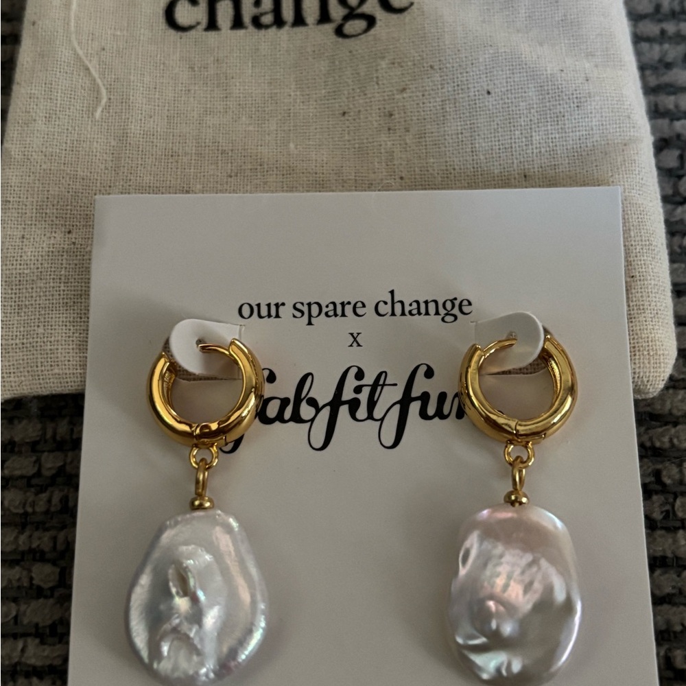 Gold and Pearl Drop Earrings